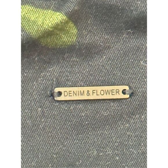 Denim & Flower Ricky Singer 100% Cotton Zip Front Jacket Floral Print Sz M Hawia - Picture 5 of 7